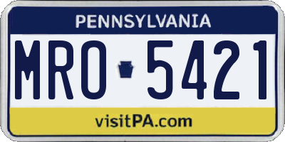 PA license plate MRO5421