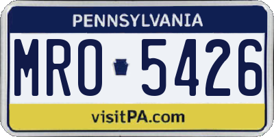 PA license plate MRO5426