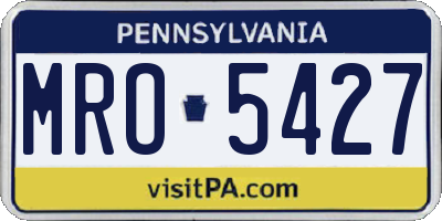 PA license plate MRO5427