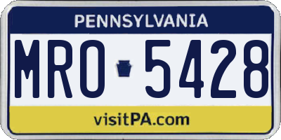 PA license plate MRO5428