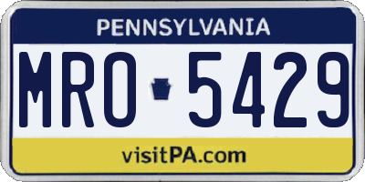 PA license plate MRO5429