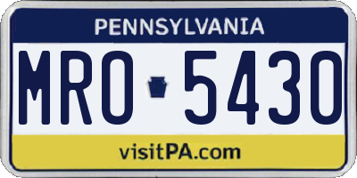 PA license plate MRO5430