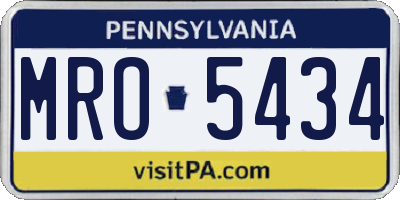 PA license plate MRO5434