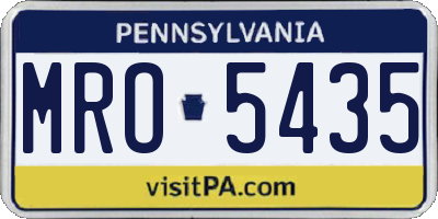 PA license plate MRO5435