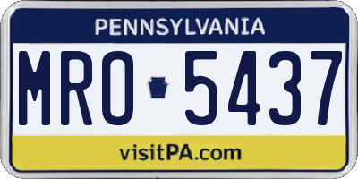 PA license plate MRO5437