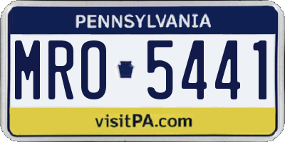 PA license plate MRO5441