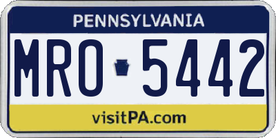 PA license plate MRO5442