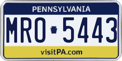 PA license plate MRO5443