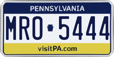 PA license plate MRO5444