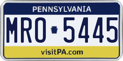 PA license plate MRO5445