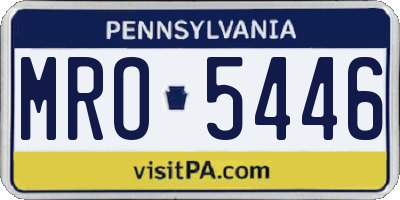 PA license plate MRO5446