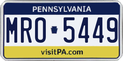 PA license plate MRO5449