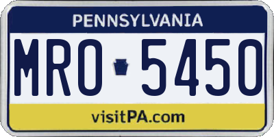 PA license plate MRO5450