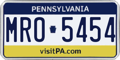 PA license plate MRO5454