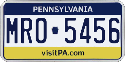 PA license plate MRO5456