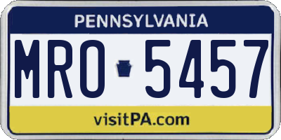 PA license plate MRO5457