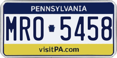 PA license plate MRO5458