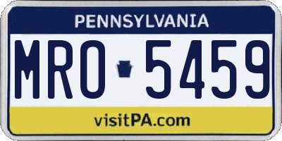 PA license plate MRO5459