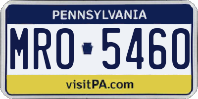 PA license plate MRO5460