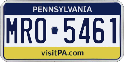 PA license plate MRO5461