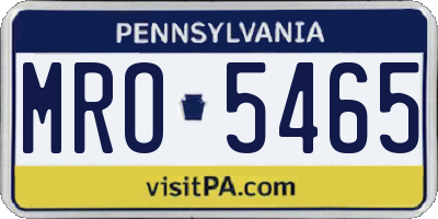 PA license plate MRO5465