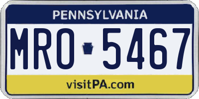 PA license plate MRO5467