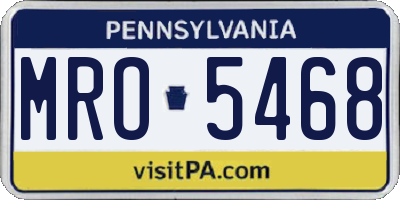 PA license plate MRO5468