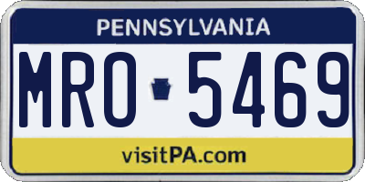 PA license plate MRO5469
