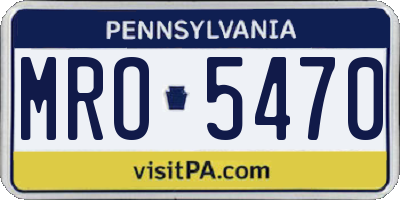PA license plate MRO5470