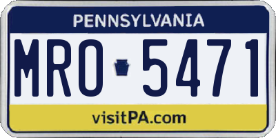 PA license plate MRO5471