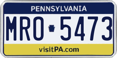 PA license plate MRO5473