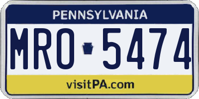 PA license plate MRO5474