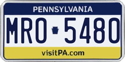 PA license plate MRO5480