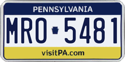 PA license plate MRO5481
