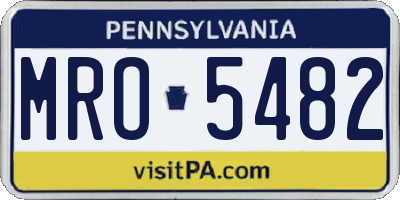 PA license plate MRO5482