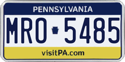 PA license plate MRO5485