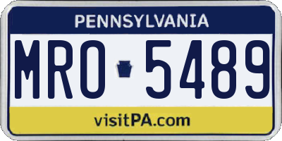 PA license plate MRO5489