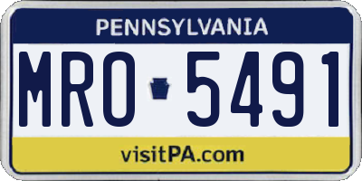 PA license plate MRO5491
