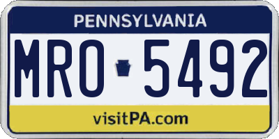 PA license plate MRO5492
