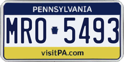 PA license plate MRO5493