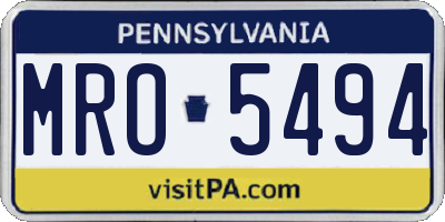 PA license plate MRO5494