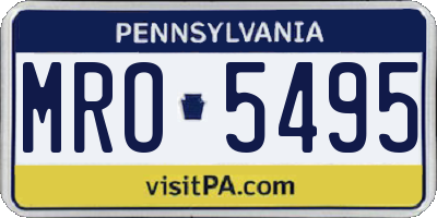 PA license plate MRO5495