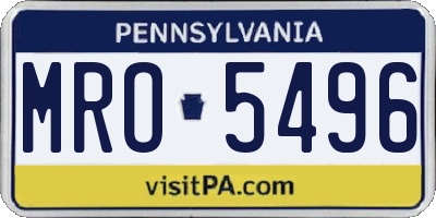 PA license plate MRO5496