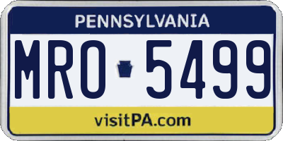 PA license plate MRO5499