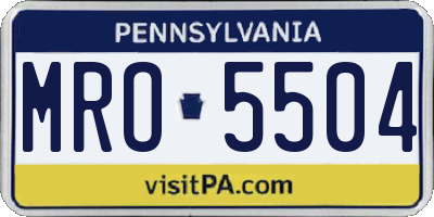 PA license plate MRO5504