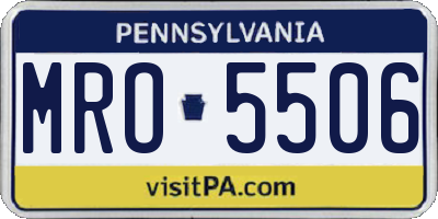 PA license plate MRO5506