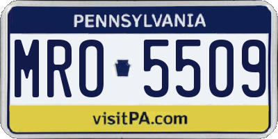 PA license plate MRO5509