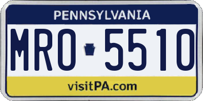 PA license plate MRO5510