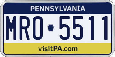 PA license plate MRO5511
