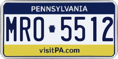 PA license plate MRO5512